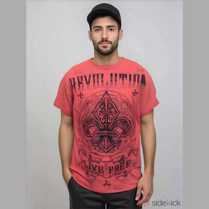 Vintage Y2K MMA Elite Revolution Live Free Red Large T-Shirt